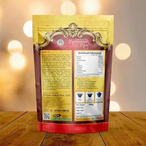 Kalanamak Rice Gold 900g (Back)