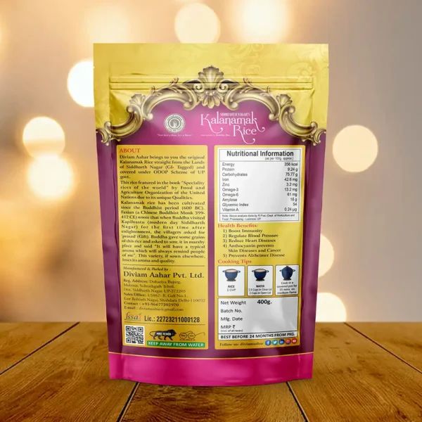 Kalanamak Rice Mini 400g (Back)